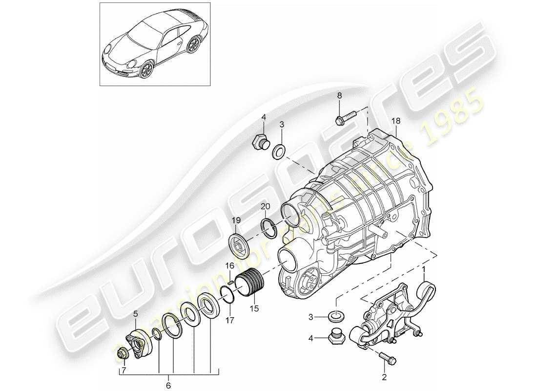 porsche 2010 (997-2) schaltgetriebe ersatzteildiagramm