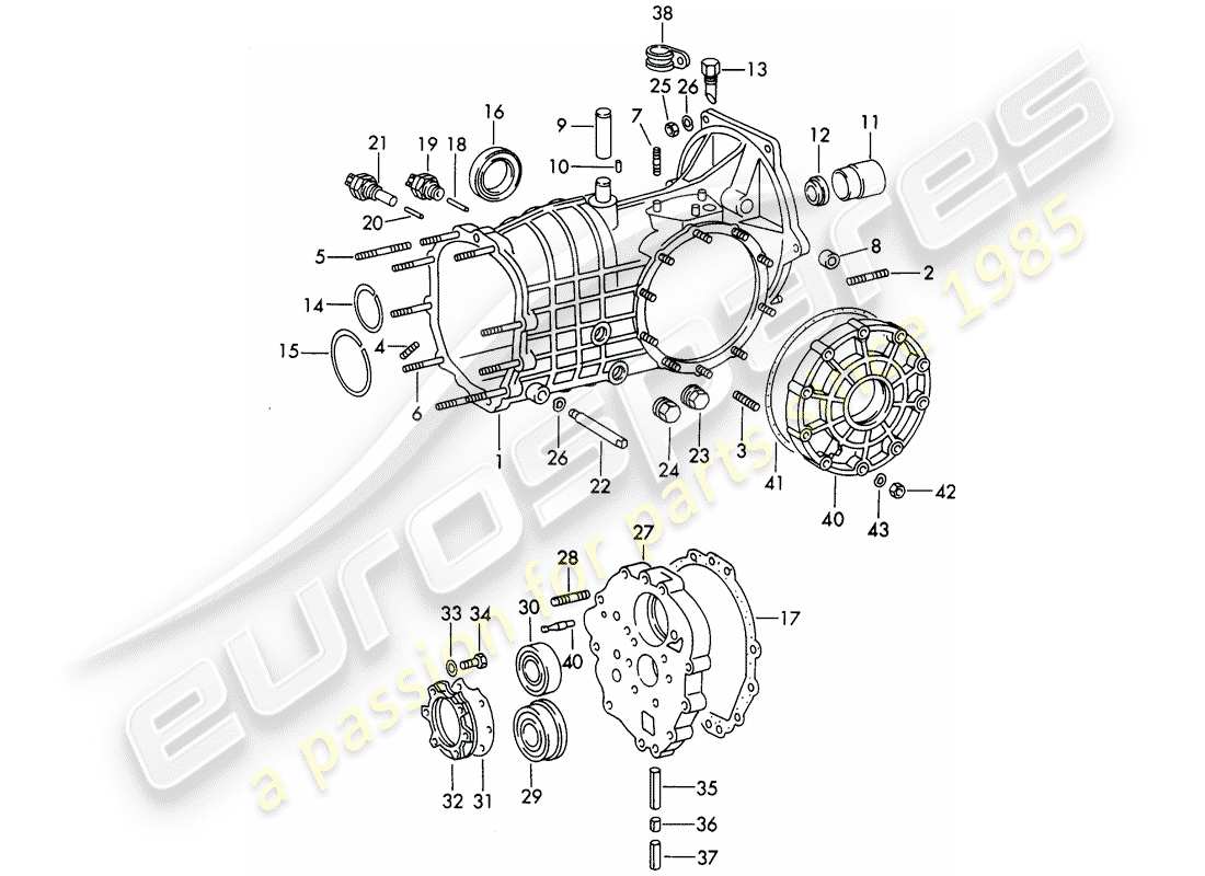 porsche 1973 (911) getriebegehaeuse - sportomatic - typ 925 - d - mj 1972>> ersatzteildiagramm