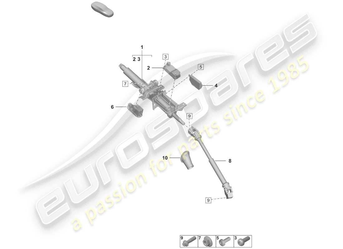porsche 2020 (992-1) lenksäule ersatzteildiagramm