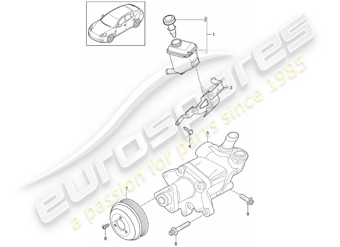 porsche 2014 (panamera 970) servolenkung - teilediagramm