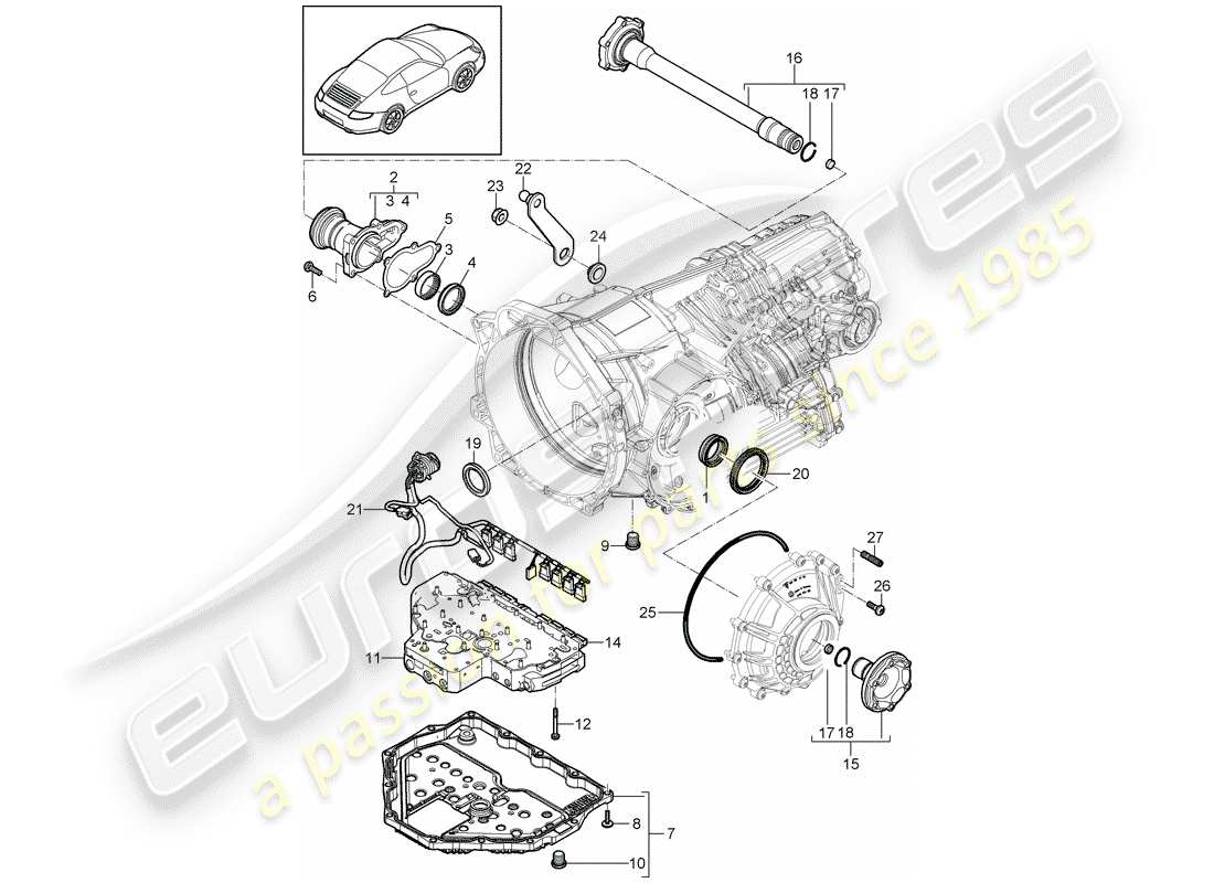 porsche 2012 (997-2) - pdk - teilediagramm