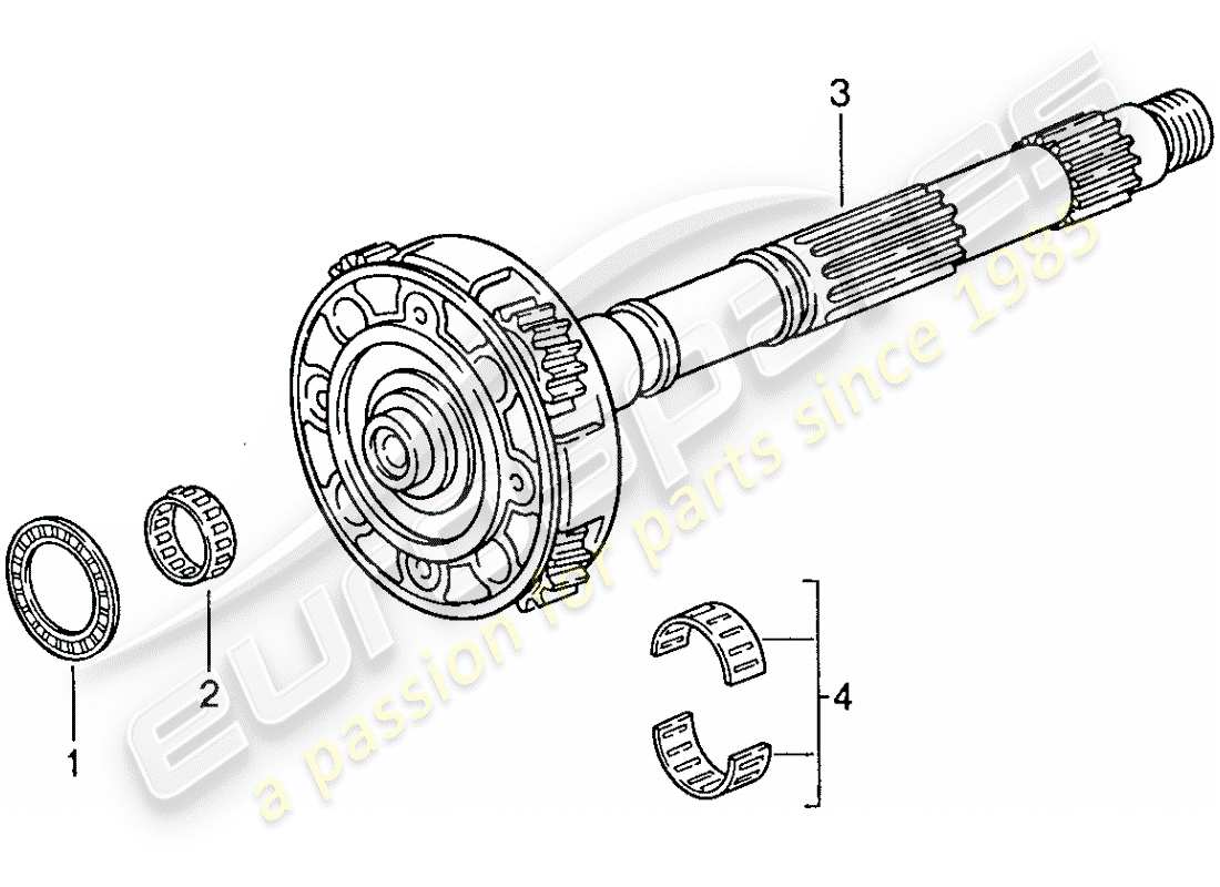 porsche 1990 (928) automatikgetriebe - planetenritzelträger ersatzteildiagramm