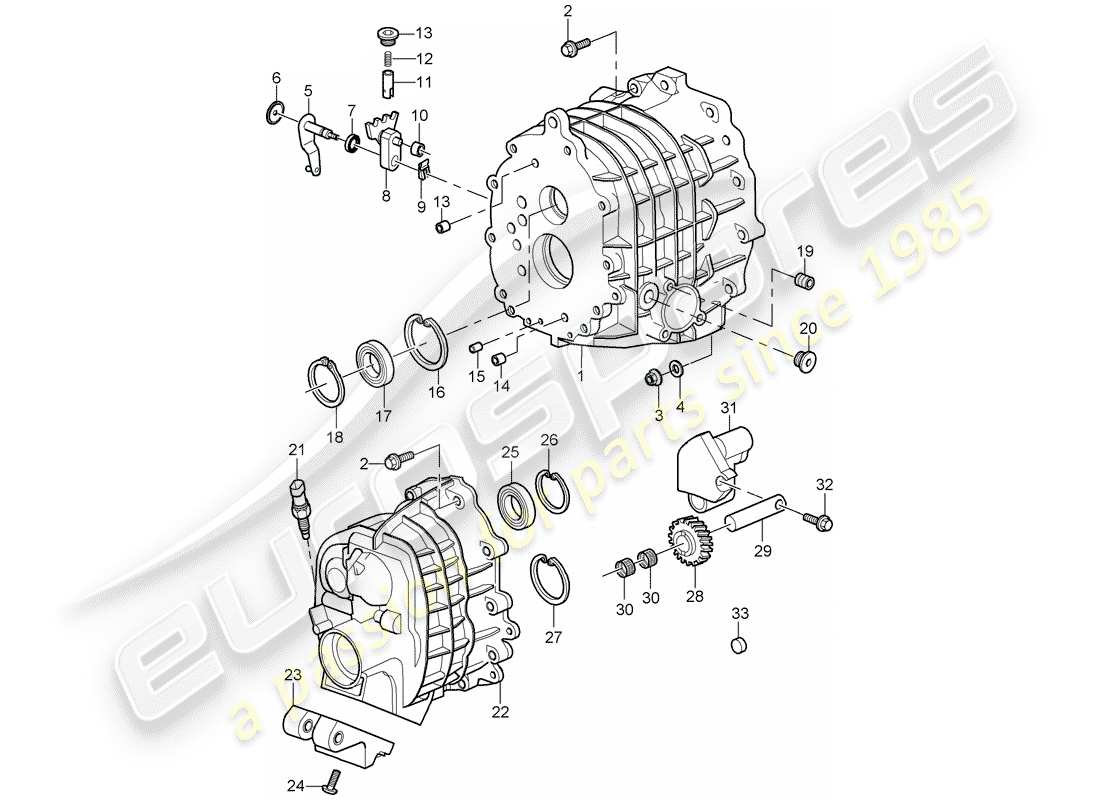 porsche 2007 (997-1 gt3) getriebegehäuse ersatzteildiagramm