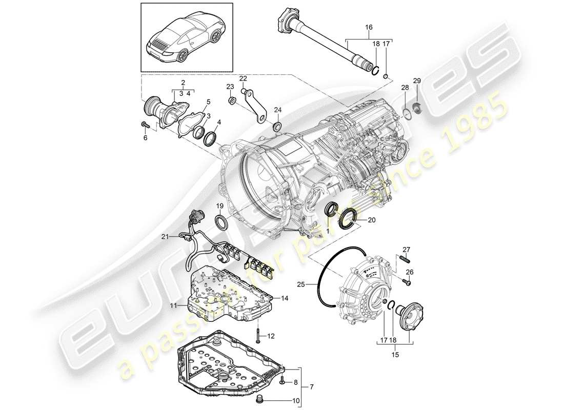 porsche 2011 (997-2) - pdk - teilediagramm
