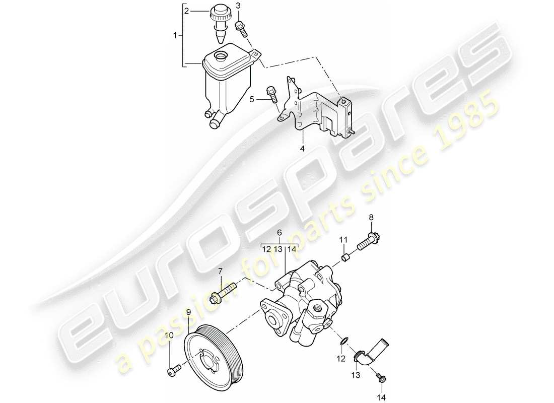 porsche 2003 (cayenne e1 9pa) servolenkung - teilediagramm