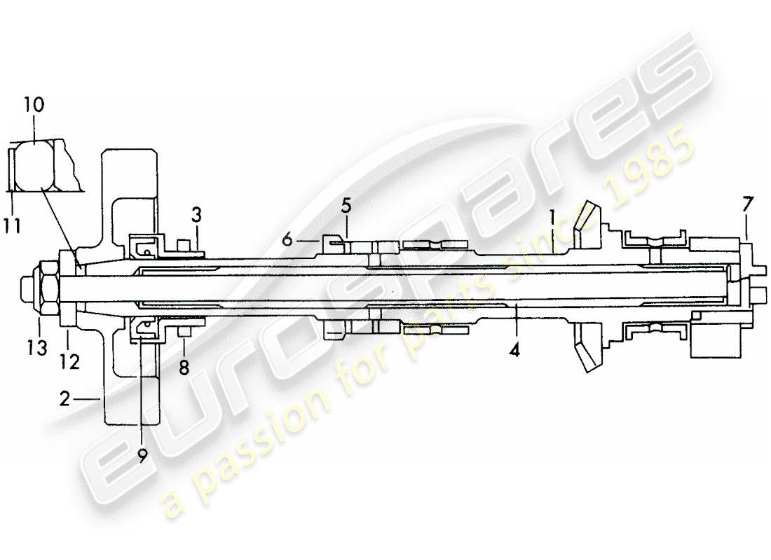 porsche 1963 (356b/356c) nockenwelle - und - schwungradgewichte - einlass - zylinder - 1 + 2 ersatzteildiagramm