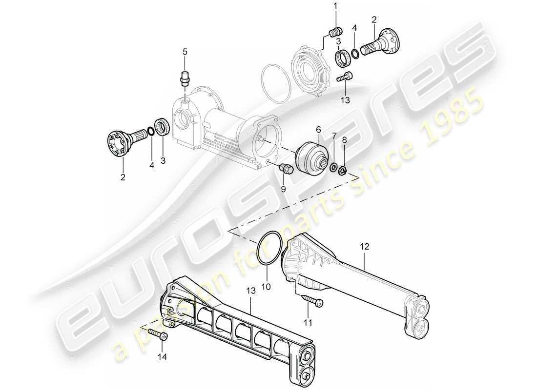 porsche 2008 (997-1) vorderachsdifferential teilediagramm