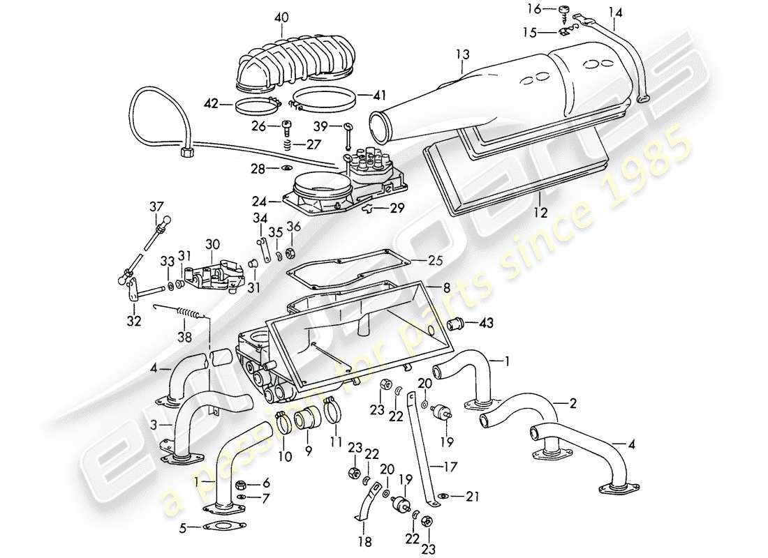 porsche 1971 (911) einspritzsystem - mit: - luftfilter - und - gemischreglereinheit - d - mj 1972>> ersatzteildiagramm