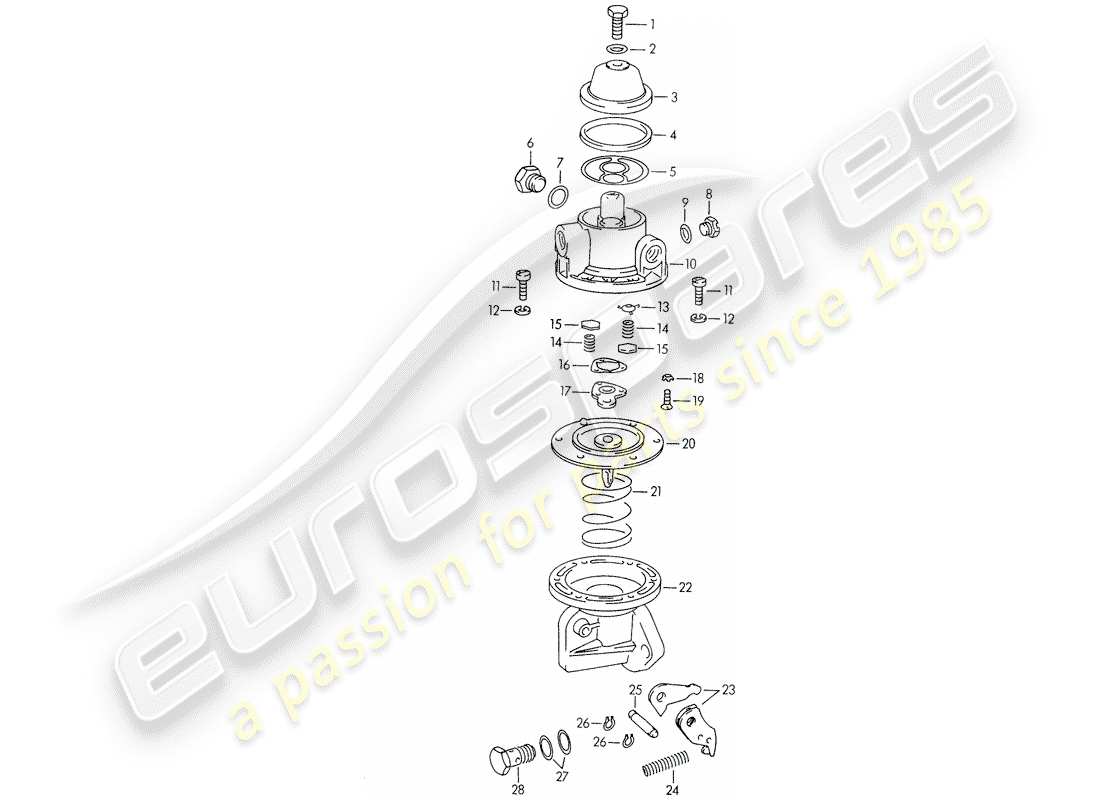 porsche 1951 (356/356a) einzelteile - für - kraftstoffpumpe - 616. 08.401 ersatzteildiagramm