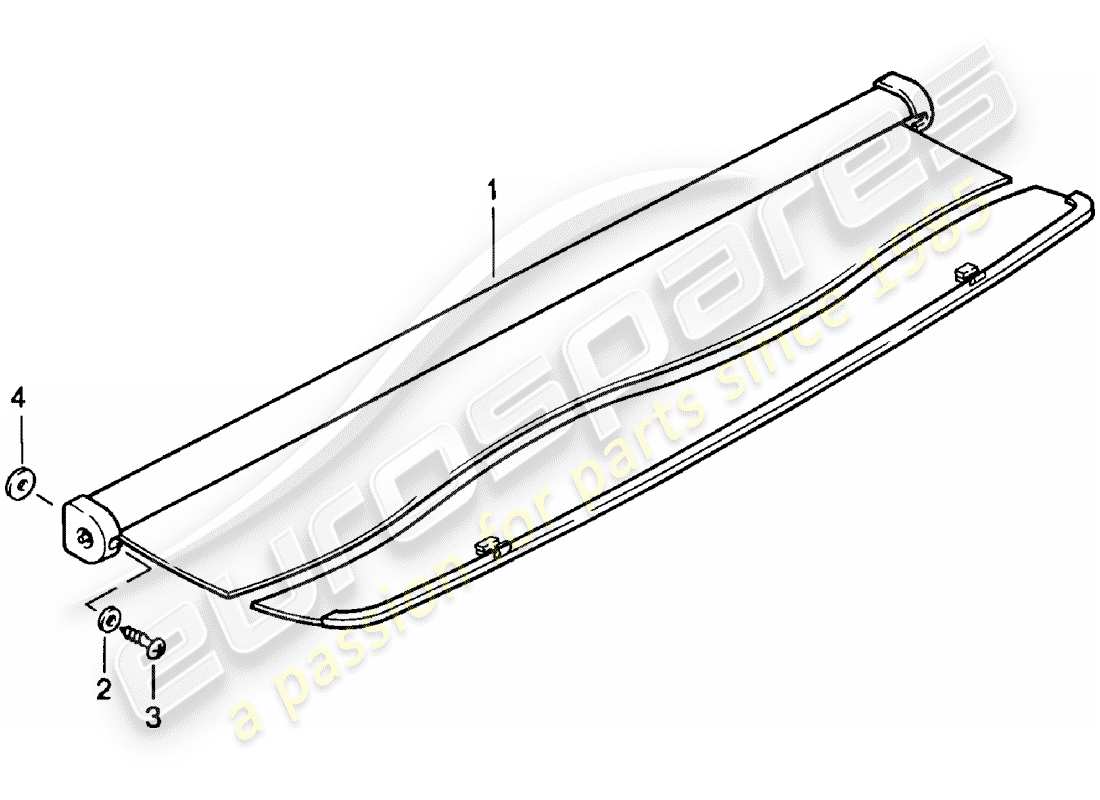 porsche 1982 (924) gepäckraumabdeckung ersatzteildiagramm