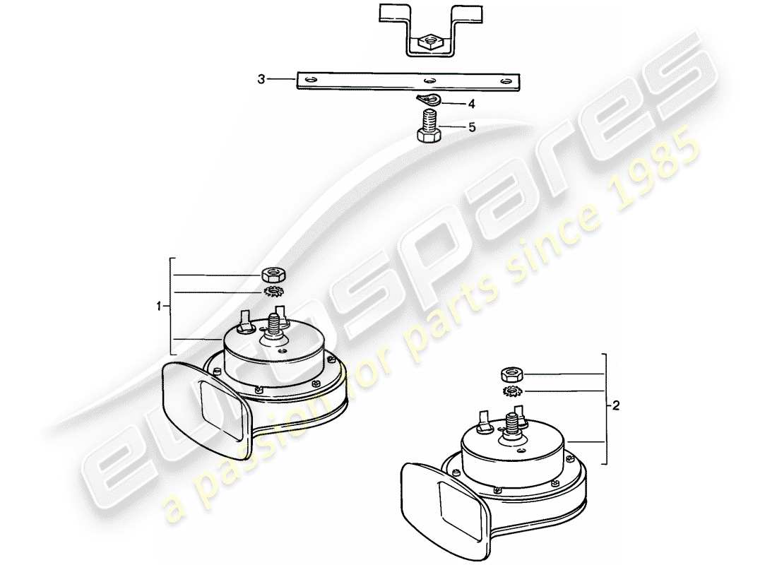 porsche 1987 (924s) horn-ersatzteildiagramm