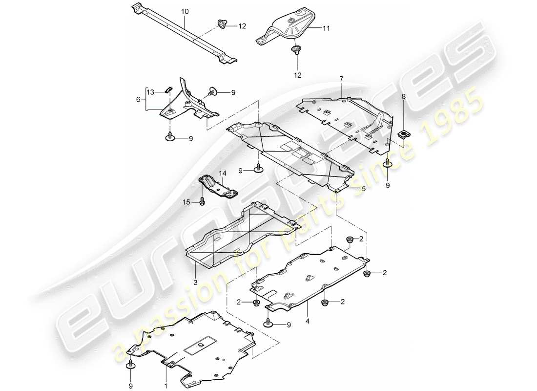 porsche 2008 (997-1) zierleisten teilediagramm