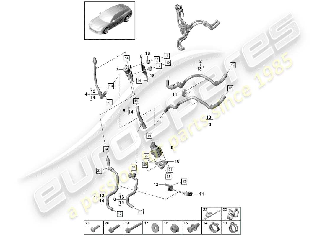 porsche 2017 (panamera 971-1) heizung teilediagramm