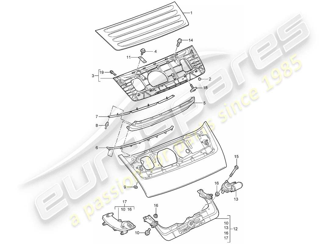 porsche 2006 (997-1) heckspoiler teilediagramm