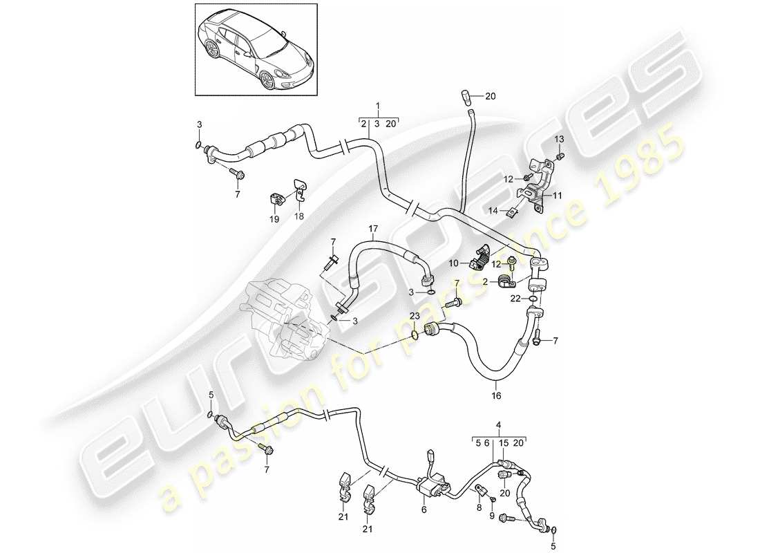 porsche 2014 (panamera 970) hybrid-teilediagramm