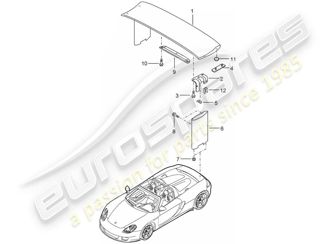 porsche 2004 (carrera gt) heckspoiler teilediagramm