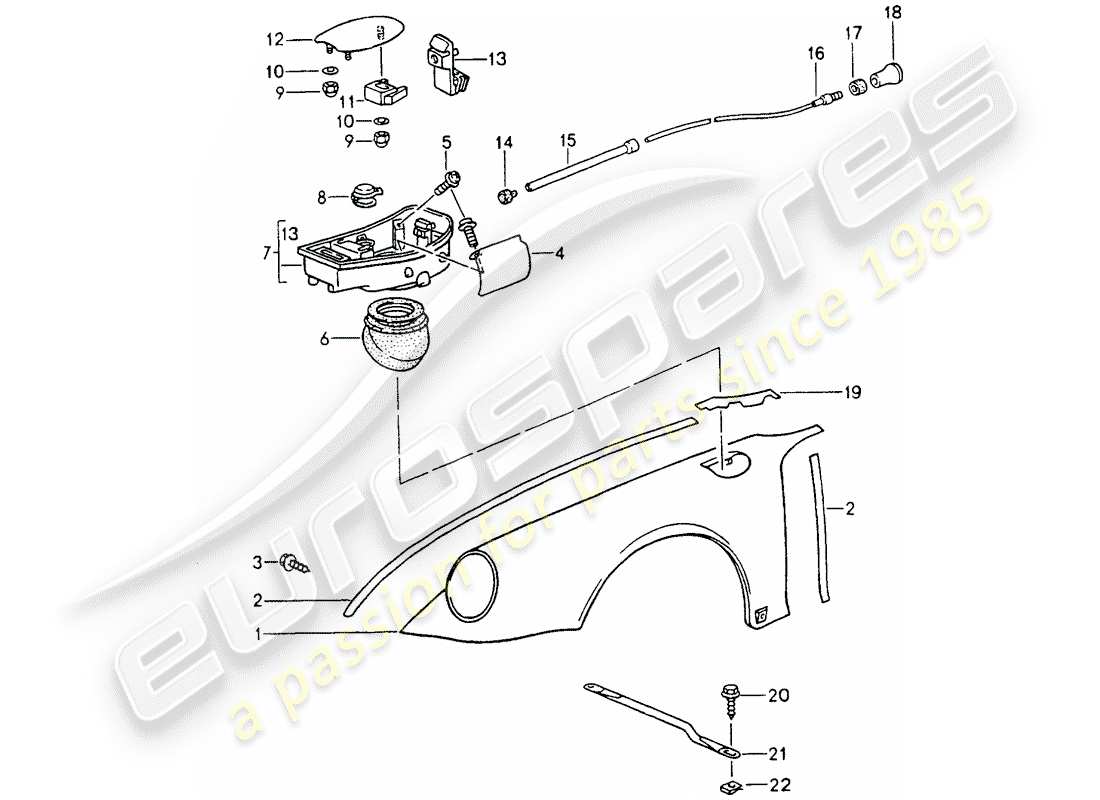 porsche 1992 (964) außenverkleidung - ersatzteildiagramm