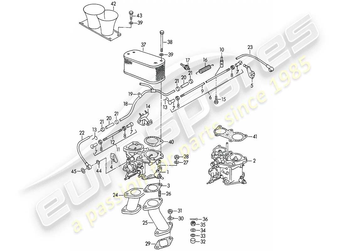 porsche 1957 (356/356a) vergaser - solex 40 p ii - solex 40 p ii-4 - und - kraftstoffzufuhrleitung - m 90 501 >> 91 000 ersatzteildiagramm