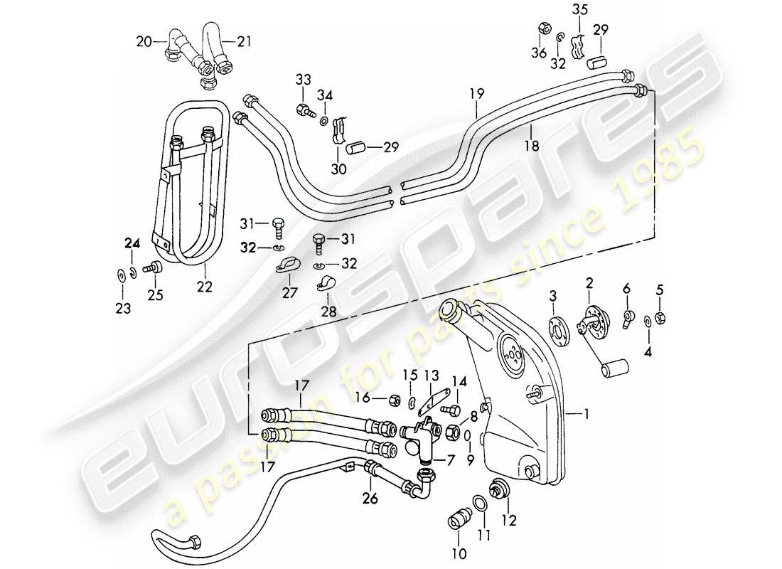 porsche 1973 (911) motorschmierung - zusatzaggregate - für - typ 911/53/63/83/88 - d - mj 1973>> ersatzteildiagramm