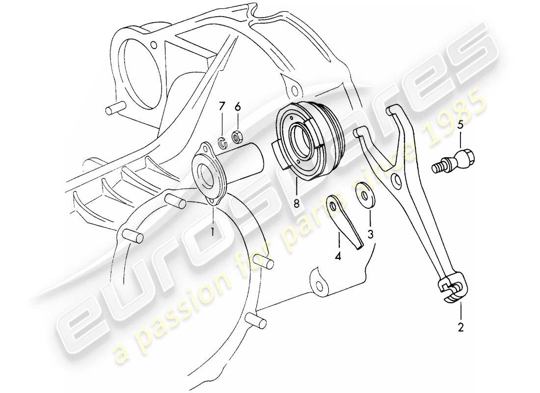 porsche 1972 (911) kupplungsausrückung - d >> - mj 1971 ersatzteildiagramm