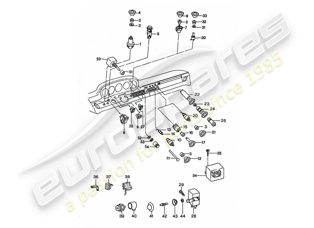 porsche 1976 (911 turbo) switch-ersatzteildiagramm