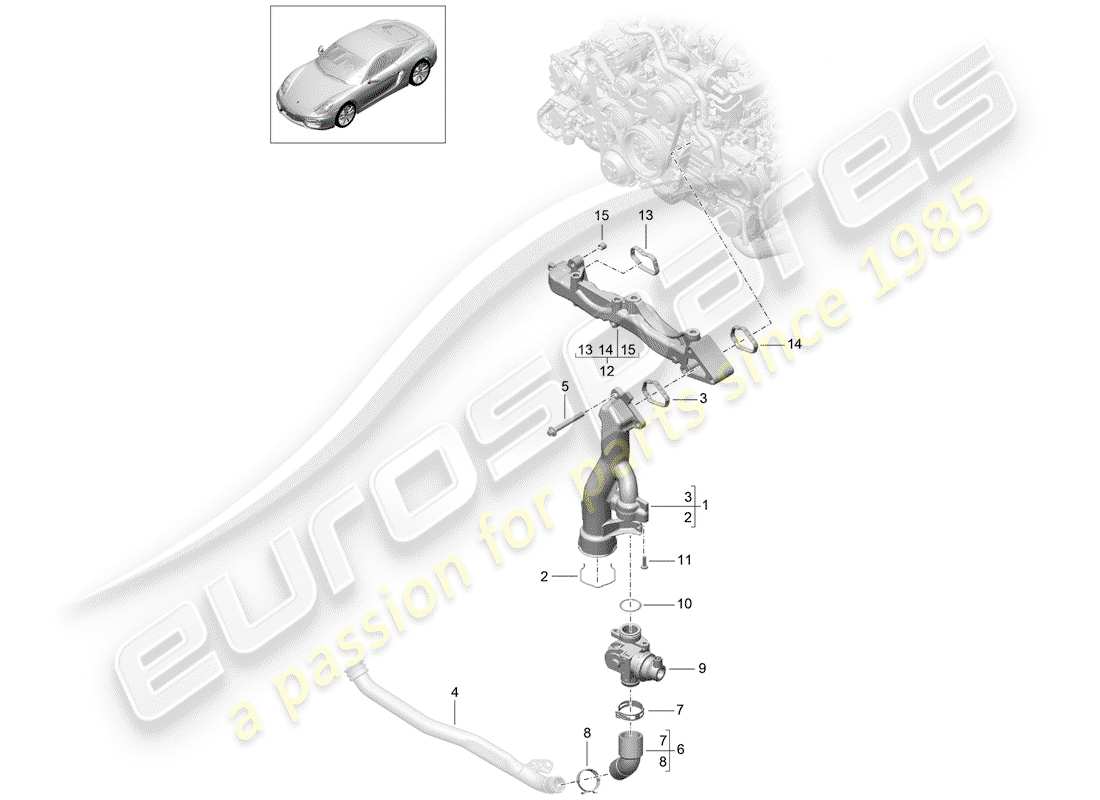 porsche 2016 (981 cayman) hilfsrahmen-ersatzteildiagramm
