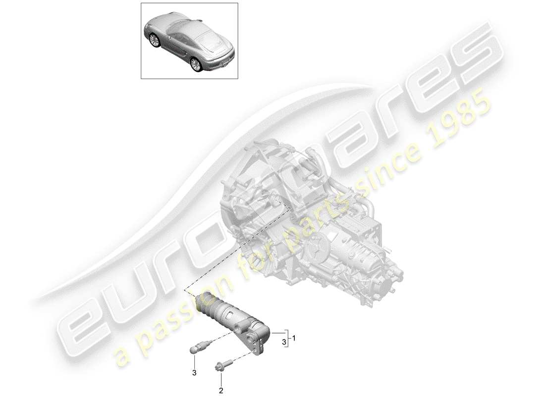 porsche 2016 (981 cayman) kupplungsausrückung ersatzteildiagramm