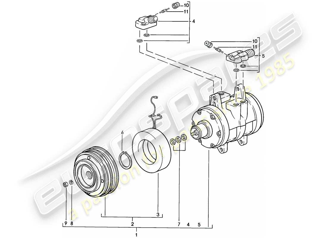 porsche 1984 (944) kompressor teilediagramm