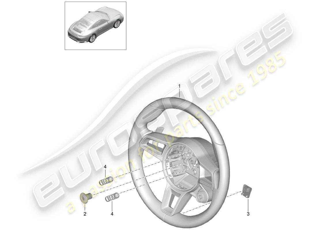 porsche 2020 (991-2) lenkrad teilediagramm