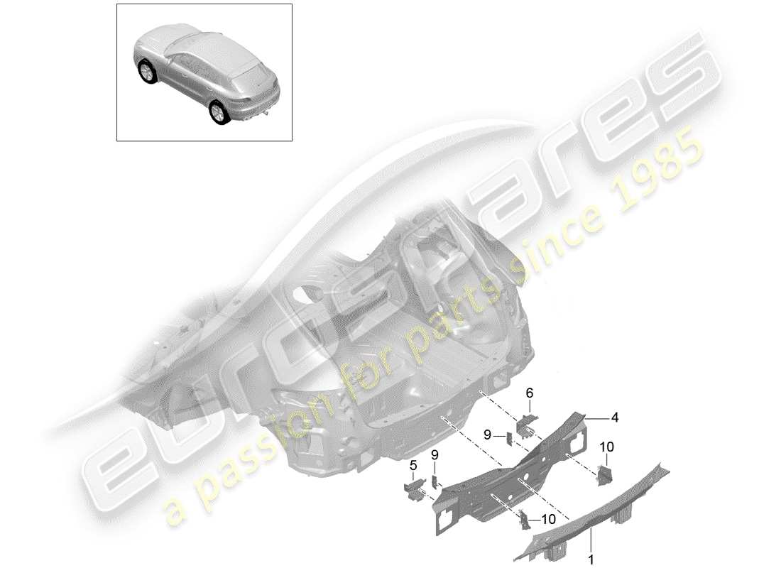 porsche 2015 (macan) hinteres ende teilediagramm