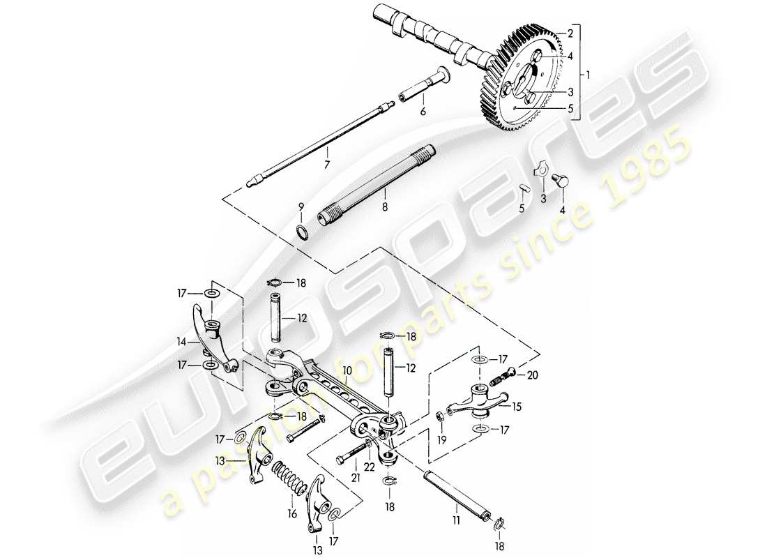 porsche 1963 (356b/356c) nockenwelle teilediagramm