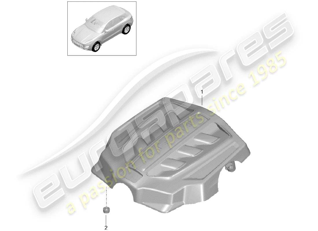 porsche 2016 (macan) motorabdeckung ersatzteildiagramm