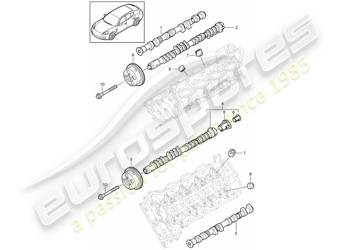 porsche 2014 (panamera 970) nockenwelle teilediagramm