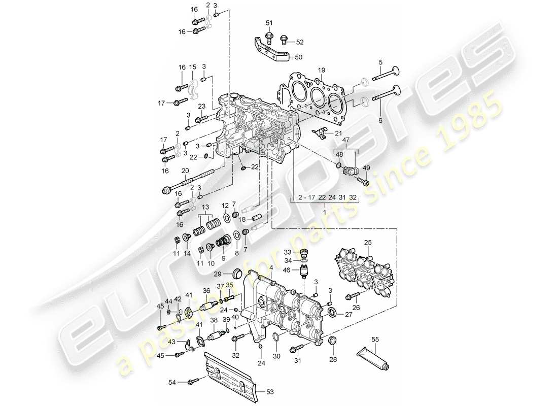 porsche 2005 (997-1) zylinderkopf teilediagramm