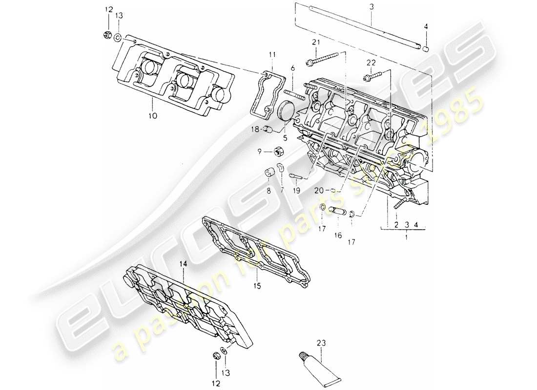 porsche 1992 (964) nockenwellengehäuse ersatzteildiagramm