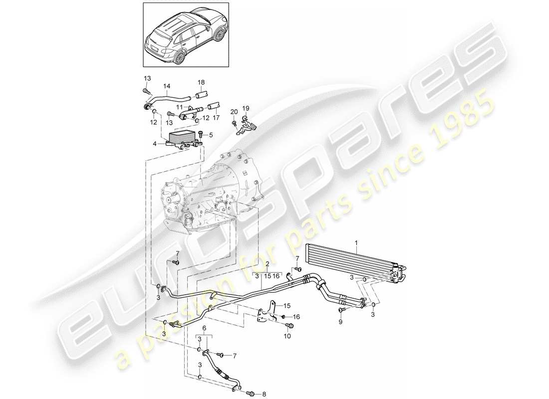 porsche 2012 (cayenne e2 92a) tiptronic teilediagramm