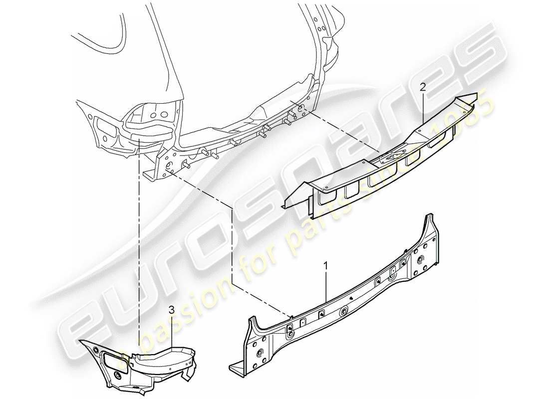 porsche 2004 (cayenne e1 9pa) hinteres ende teilediagramm
