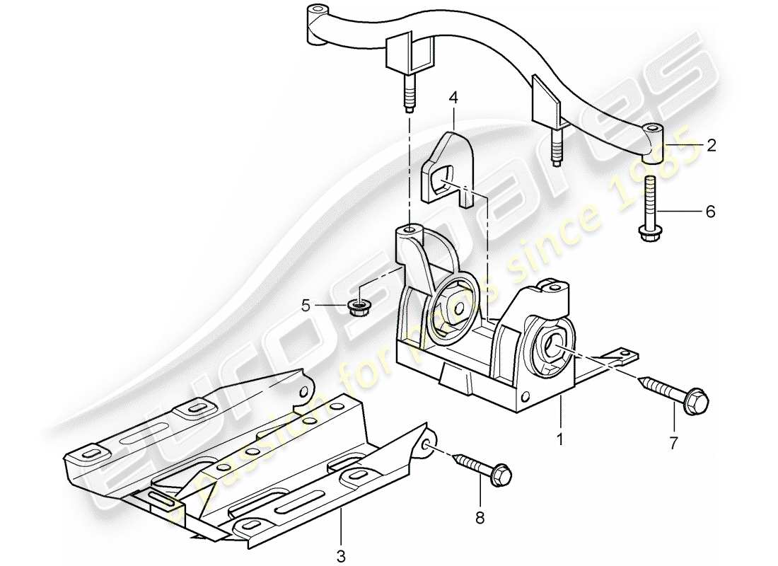 porsche 2007 (997-1 gt3) getriebeaufhängung teilediagramm