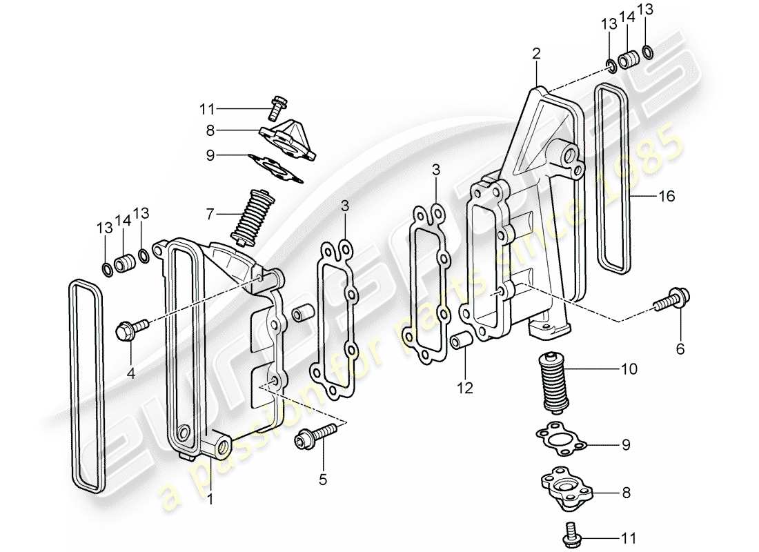 porsche 2007 (997-1 gt3) kettengehäuse ersatzteildiagramm