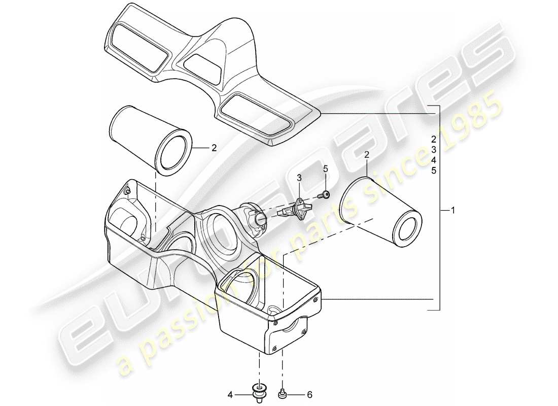 porsche 2007 (997-1 gt3) luftfilter - teilediagramm