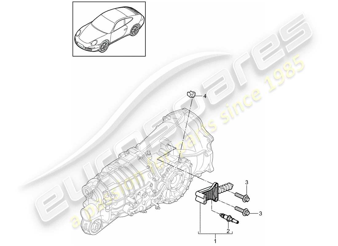 porsche 2011 (997-2) kupplungsausrückung ersatzteildiagramm