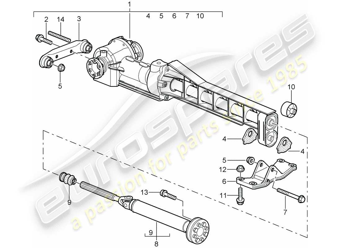 porsche 2007 (997-1 turbo / gt2) vorderachsdifferential ersatzteildiagramm