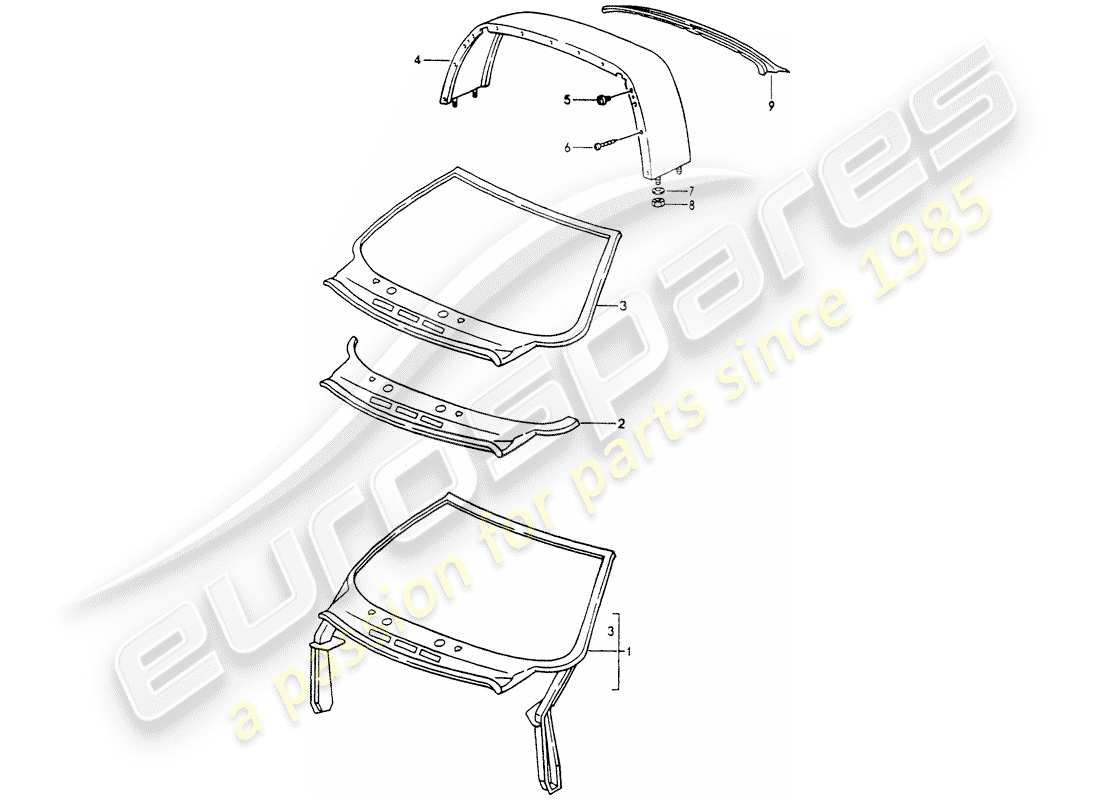 porsche 1992 (964) außenverkleidung - ersatzteildiagramm