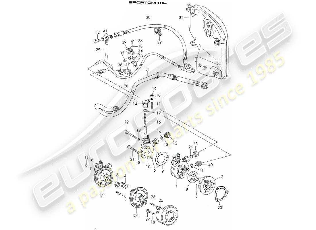 porsche 1971 (911) ölversorgung - für - drehmomentwandler - sportomatic - d >> - mj 1971 ersatzteildiagramm