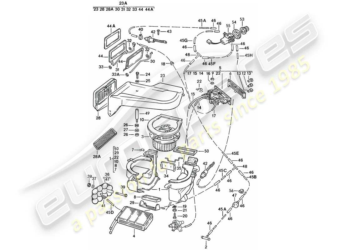 porsche 1979 (924) heizung teilediagramm