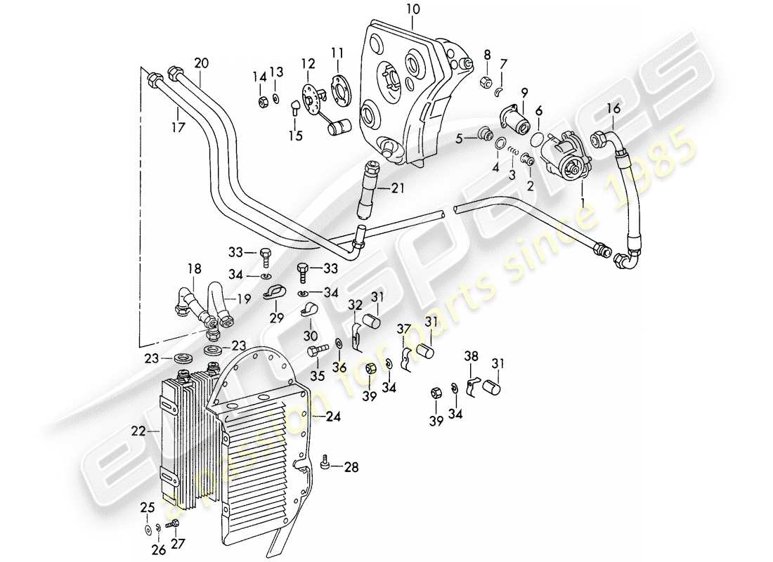 porsche 1971 (911) motorschmierung - zusatzaggregate - für - typ 911/53/63 - d - mj 1972>> - mj 1973 ersatzteildiagramm