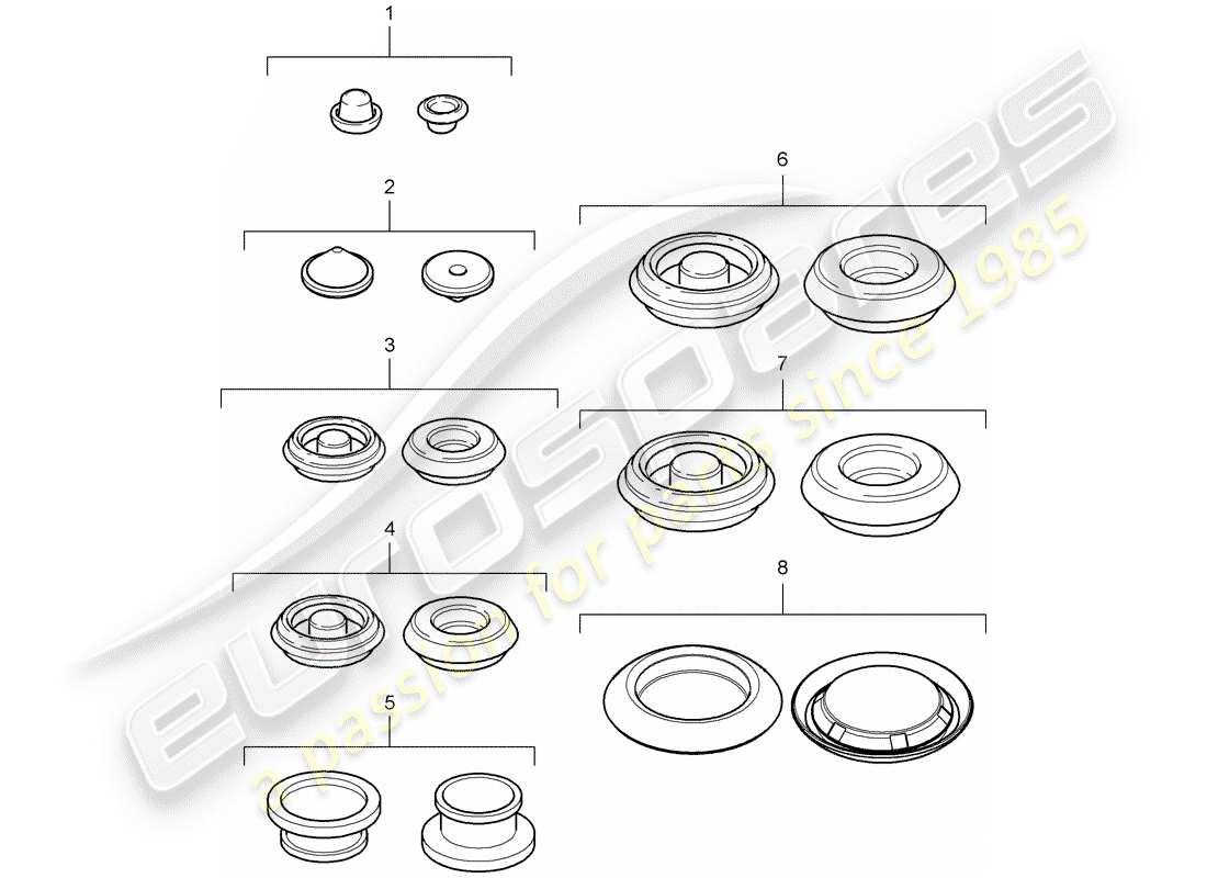porsche 2008 (997-1) plug-teilediagramm