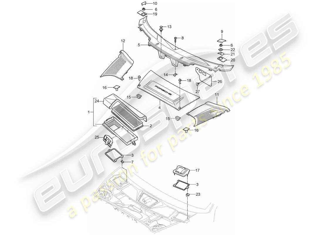 porsche 2005 (997-1) partikelfilter ersatzteildiagramm