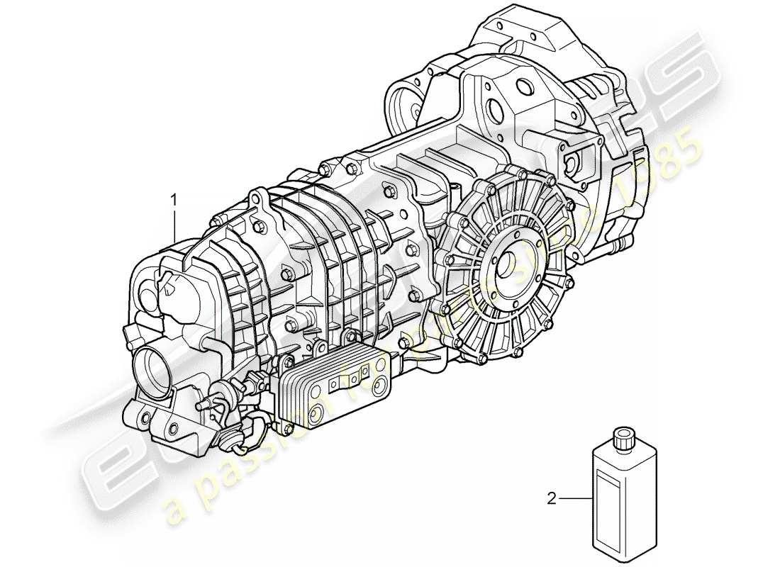 porsche 2007 (997-1 gt3) ersatzteildiagramm für das getriebe