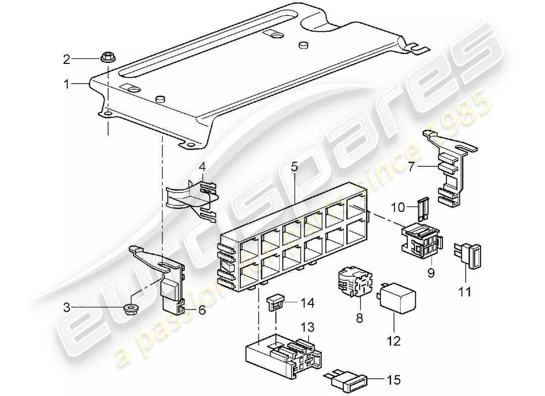 porsche 2008 (997-1) sicherungskasten/relaisplatte teilediagramm